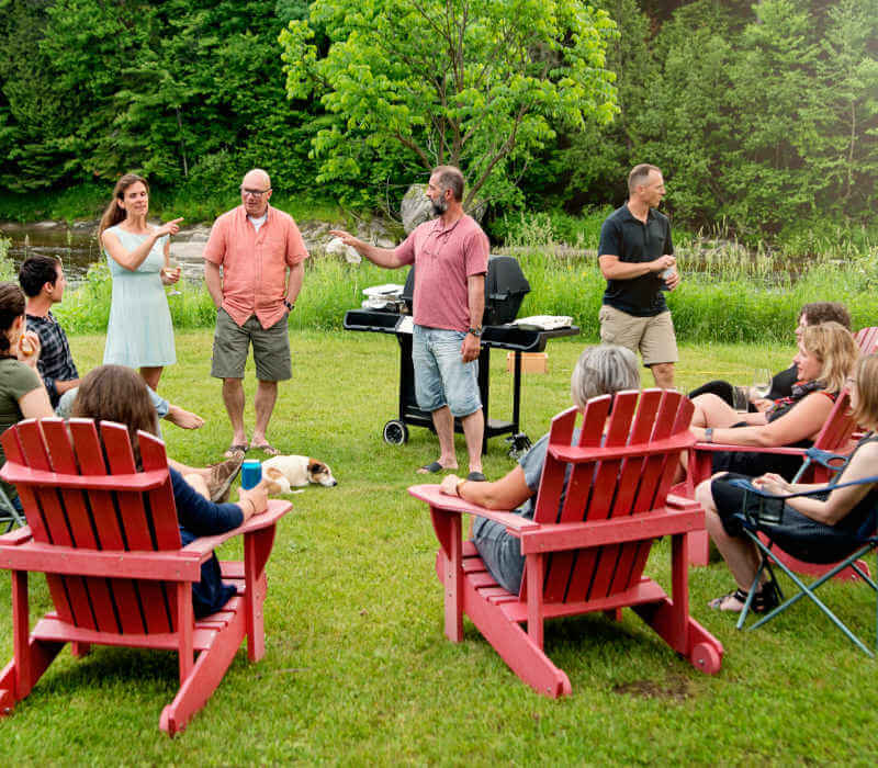 backyard bbq with friends