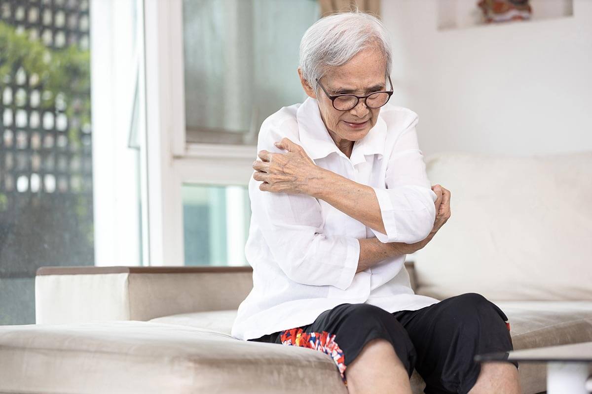 Delusory Parasitosis Blog - Elderly woman scratching her arms